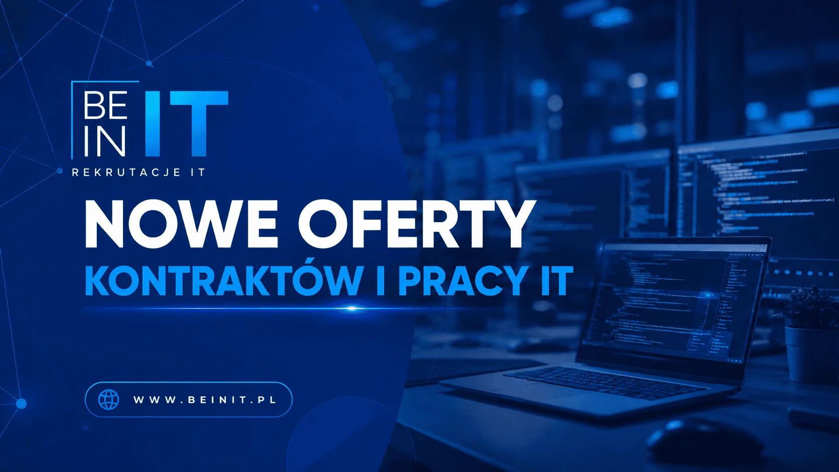 Osoba przeglądająca oferty pracy technologicznej na laptopie