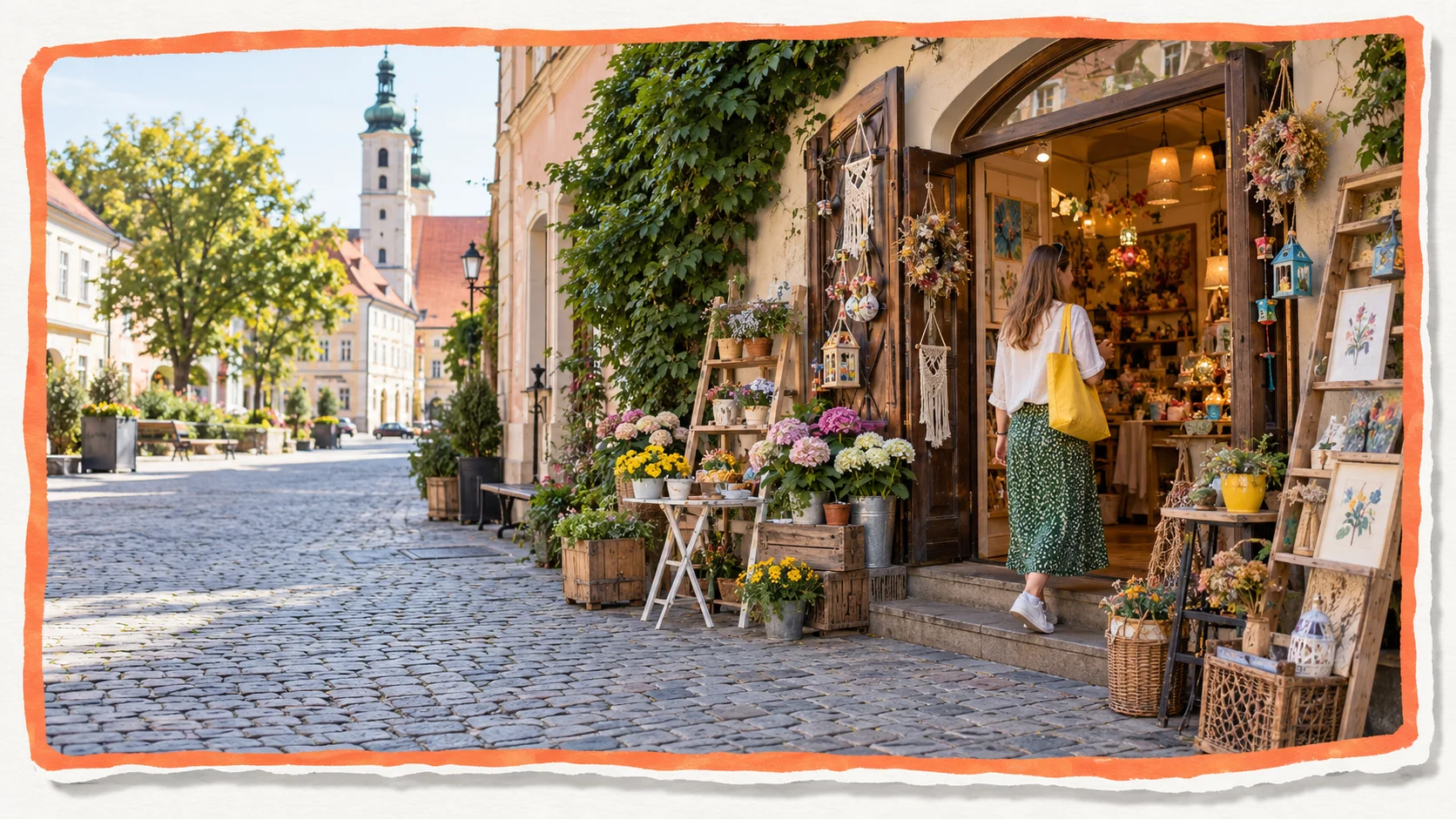 Spokojna przestrzeń przy wejściu
