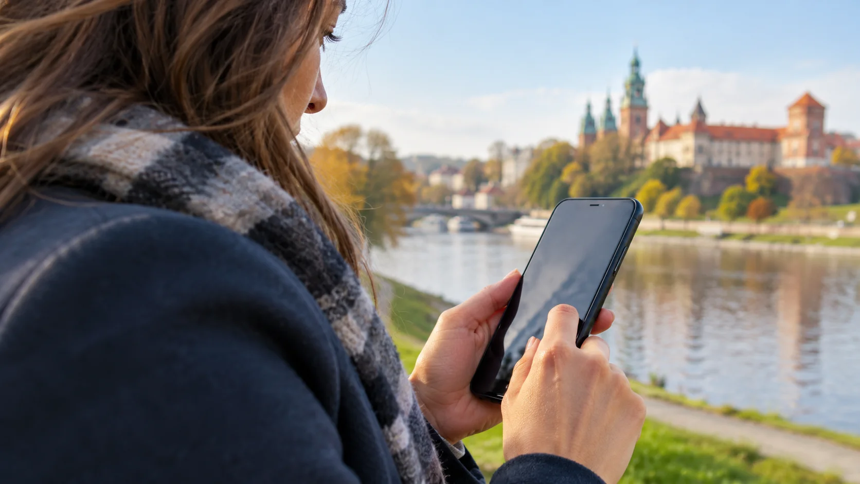 Smartfon trzymany w dłoni podczas fotografowania