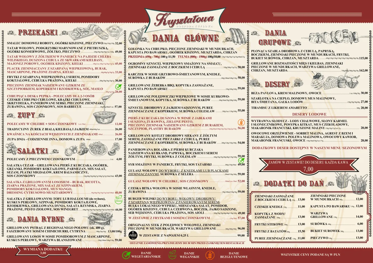 Restauracja Cleopatra menu 2025: aktualne ceny dań w karcie i dostawie