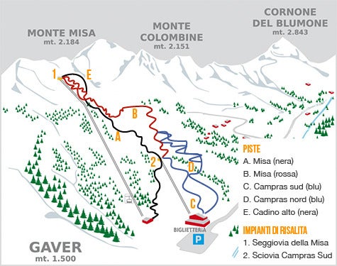 Mapa tras Bagolino - Gaver