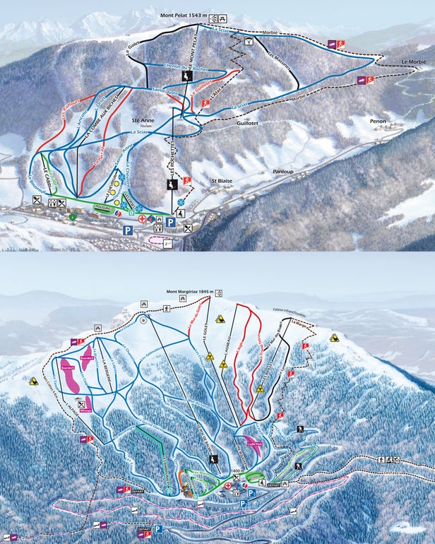 Mapa tras Aillons Margeriaz