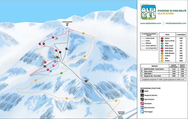 Mapa tras Ala di Stura