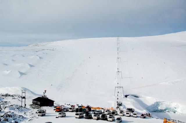 Mapa tras Galdhopiggen Glacier ski