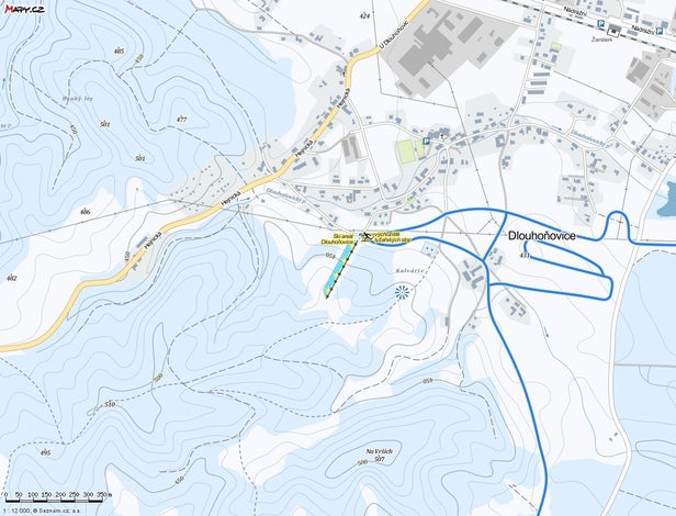 Mapa tras Dlouhoňovice