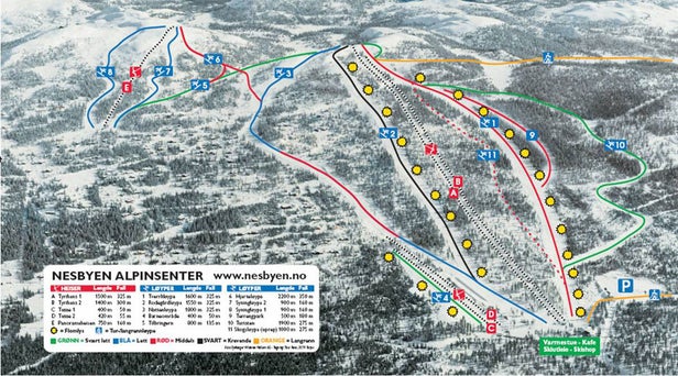 Mapa tras Nesbyen