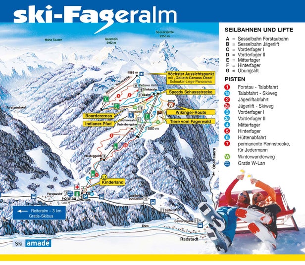 Mapa tras Fageralm - Forstau