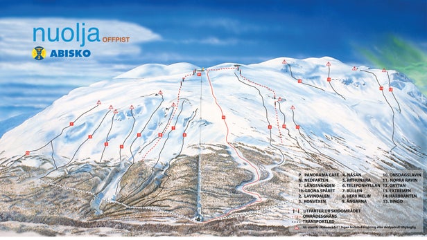 Mapa tras Abisko Nuolja