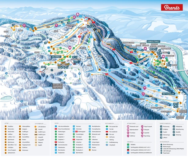 Mapa tras  Branäs