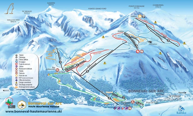 Mapa tras Bonneval sur Arc