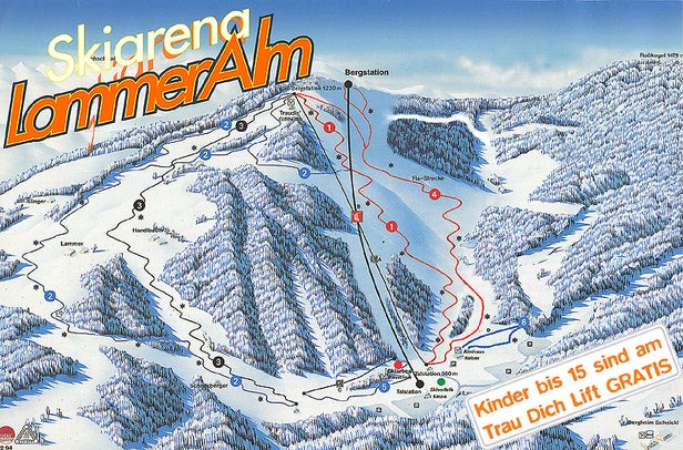 Mapa tras Skiarena Lammeralm