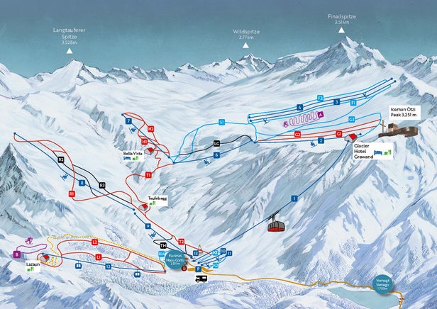 Mapa tras Maso Corto / Val Senales