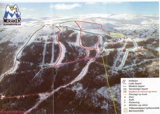 Mapa tras Meråker
