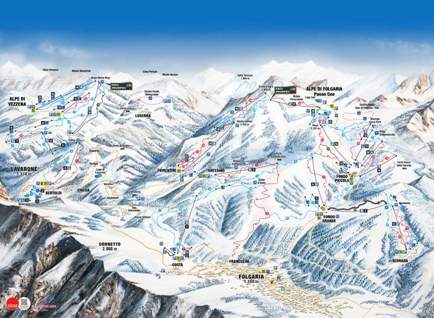 Mapa tras Alpe Cimbra - Folgaria