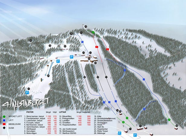 Mapa tras Hallstabackarna - Hallstaberget