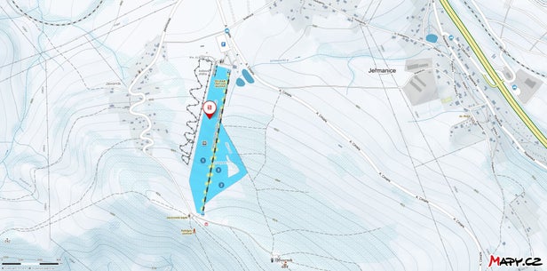 Mapa tras Obří sud Javorník
