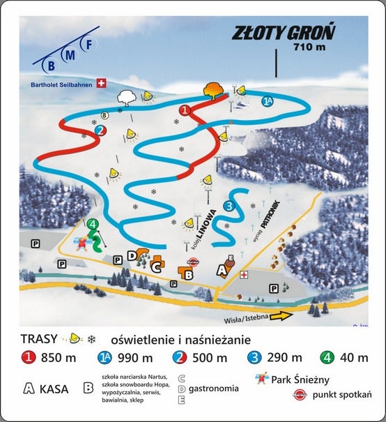 Mapa tras Istebna - Złoty Groń