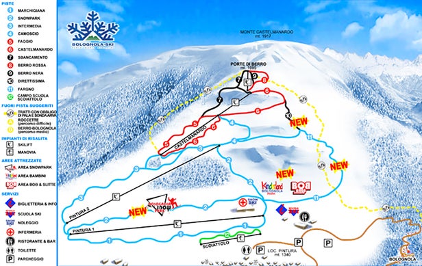 Mapa tras Bolognola