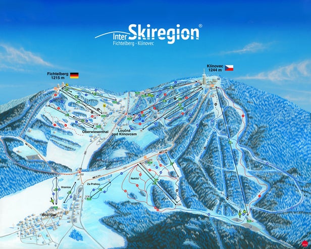 Mapa tras Karlov – Ski Aréna Karlov