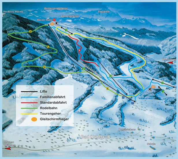 Mapa tras Bad Kohlgrub - Hörnle