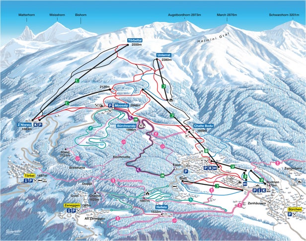 Mapa tras Bürchen - Törbel