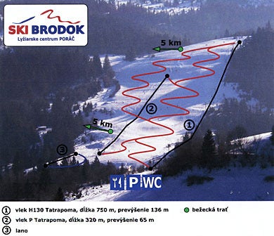 Mapa tras Poráč Brodok