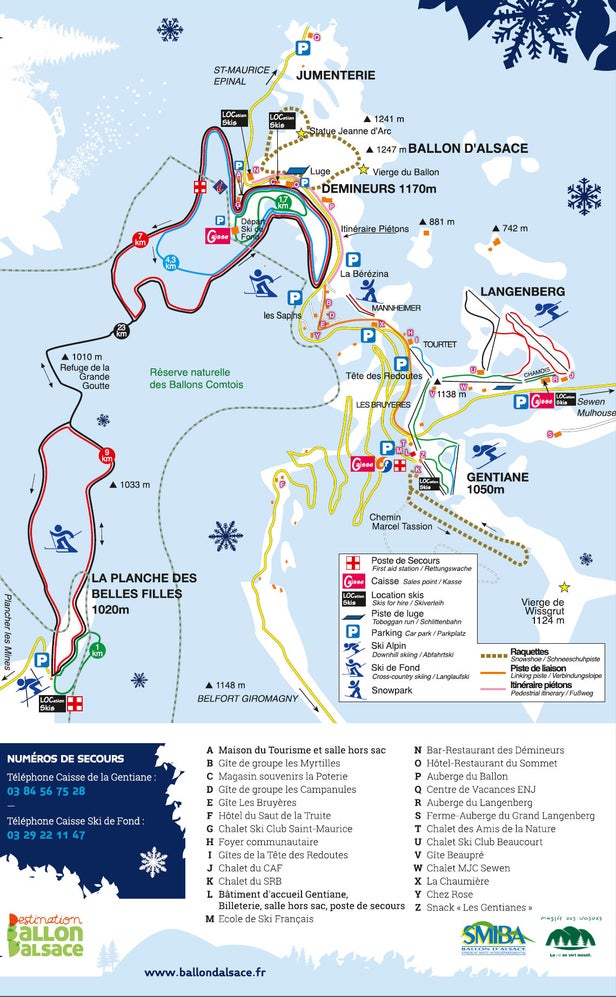 Mapa tras Ballon d'Alsace