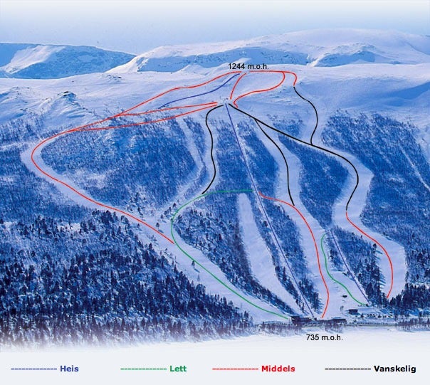 Mapa tras Hallingskarvet