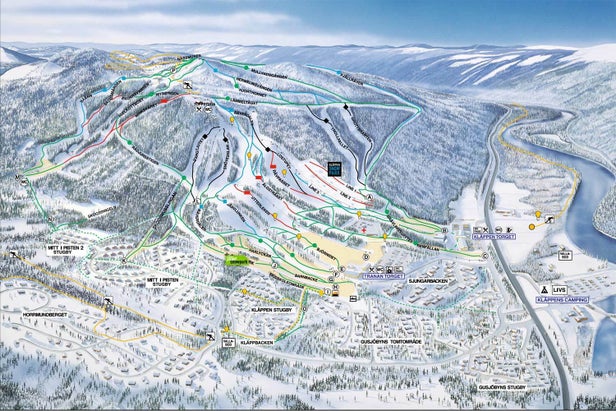 Mapa tras Kläppen Ski Resort