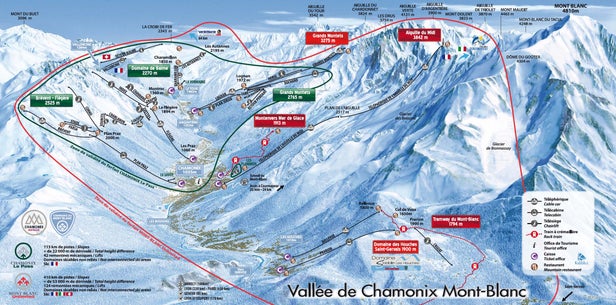 Mapa tras Chamonix Mont-Blanc