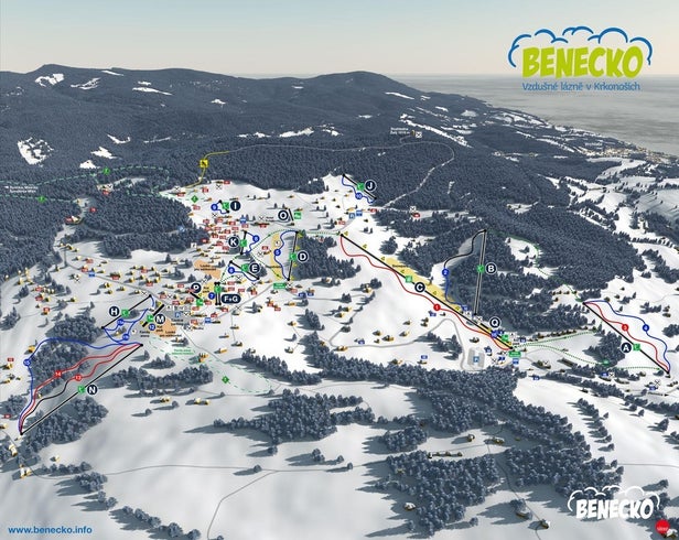 Mapa tras Benecko