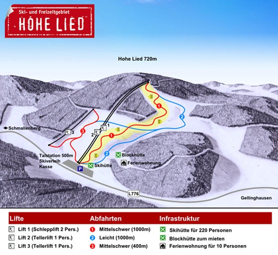 Mapa tras Hohe Lied