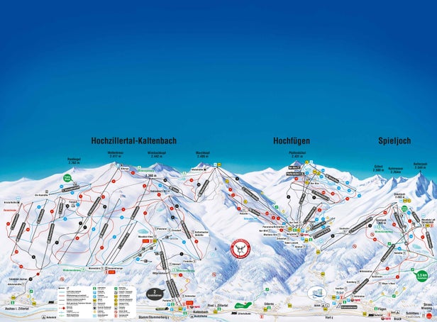 Mapa tras Fügen - Spieljoch