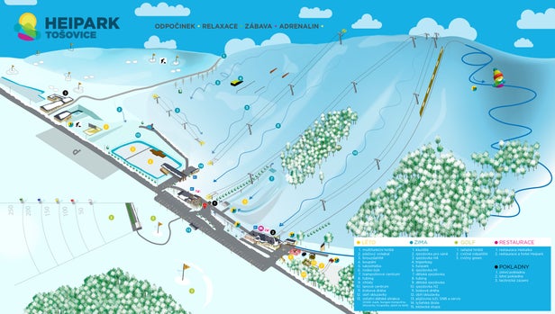 Mapa tras HeiPark Tošovice