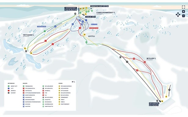 Mapa tras Oslo Vinterpark - Tryvann