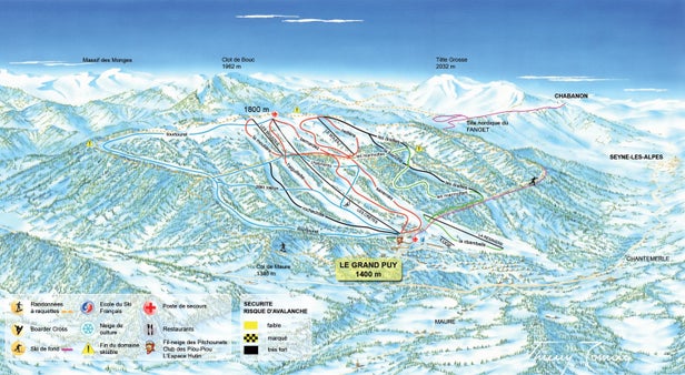 Mapa tras Le Grand Puy