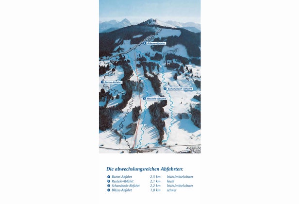 Mapa tras Buron - Wertach