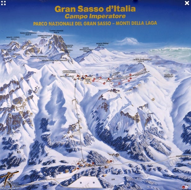 Mapa tras Campo Imperatore