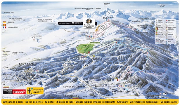 Mapa tras Bolquère - Pyrénées 2000 