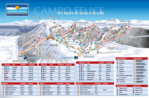 Mapa tras Campo Felice - Rocca di Cambio