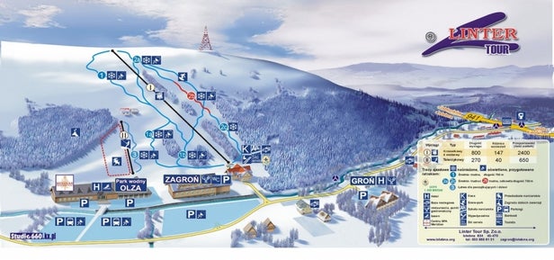 Mapa tras Istebna - Zagroń