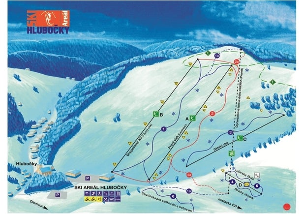 Mapa tras Hlubočky