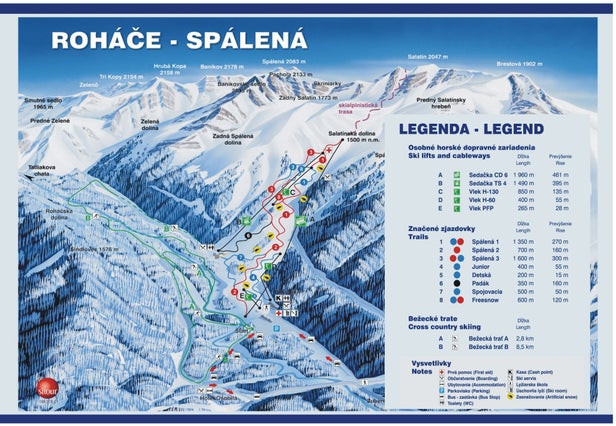Mapa tras Ružomberok - Malino Brdo