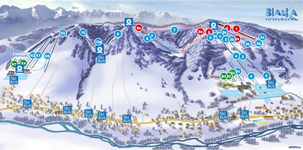 Mapa tras Białka Tatrzańska - Kotelnica