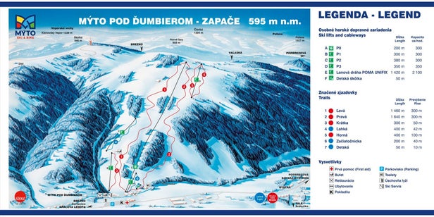 Mapa tras Mýto Ski & Bike