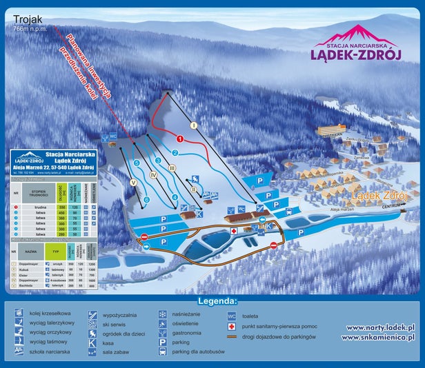 Mapa tras Lądek Zdrój