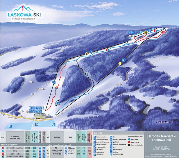 Mapa tras Laskowa - Kamionna