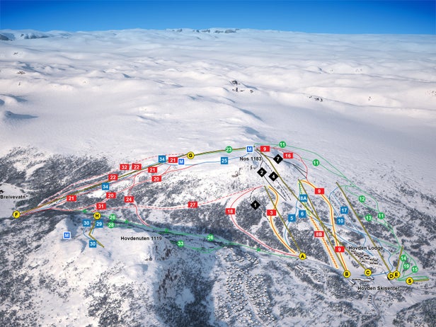 Mapa tras Hovden