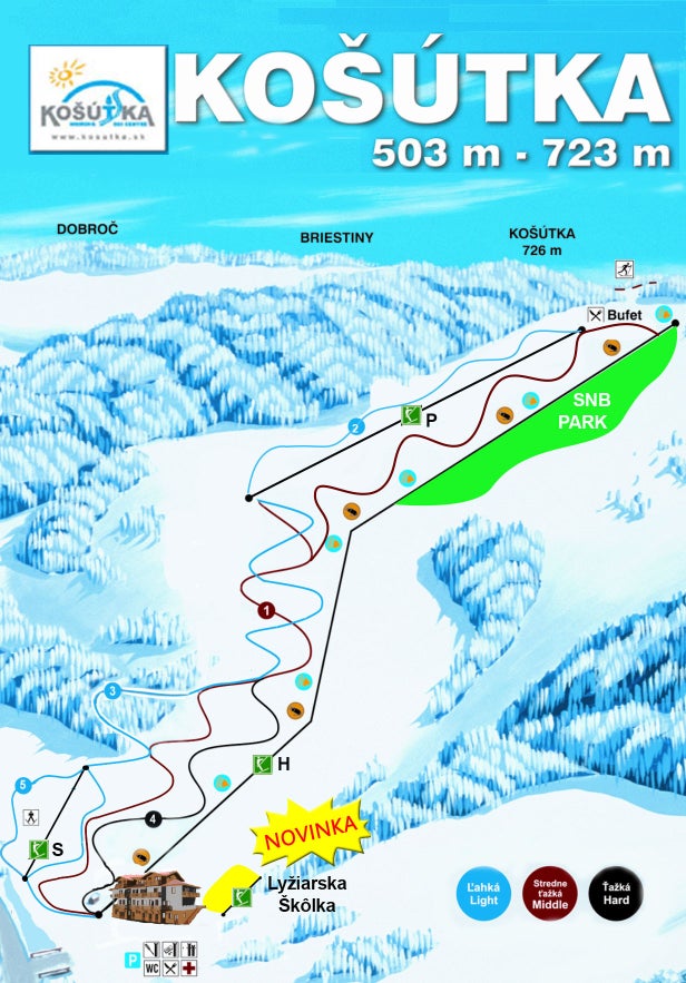 Mapa tras Hriňová - Košútka